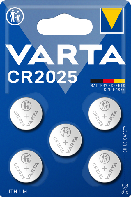 Batterie VARTA LITHIUM Knopfzelle CR2025, 5 Stk.